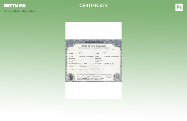 Модерен стил САД Њу Хемпшир шаблон потврда за брак